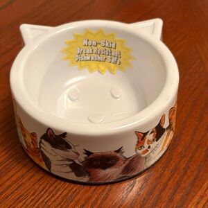 Cat Embossed Face Non Skid Break Resistant Dishwasher Safe Melamine Pet Bowl